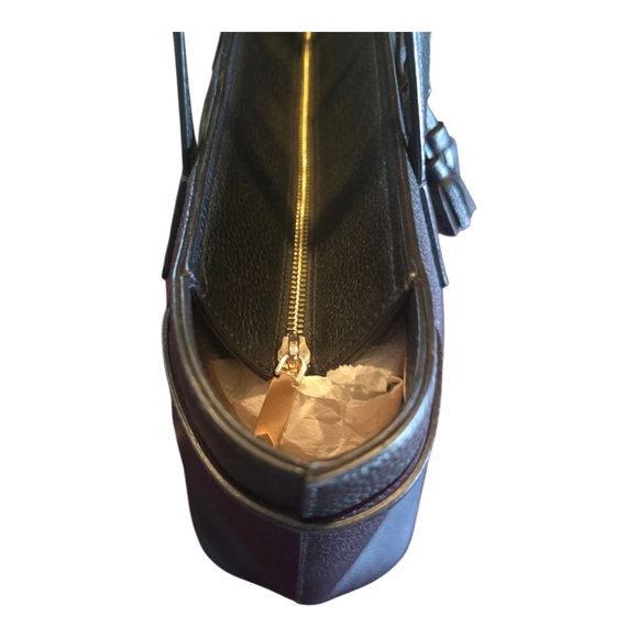 Kate Spade WKRU6244 Hayes Street Black Pebbled Leather with Bow Tassel Bag Purse - Picture 8 of 12